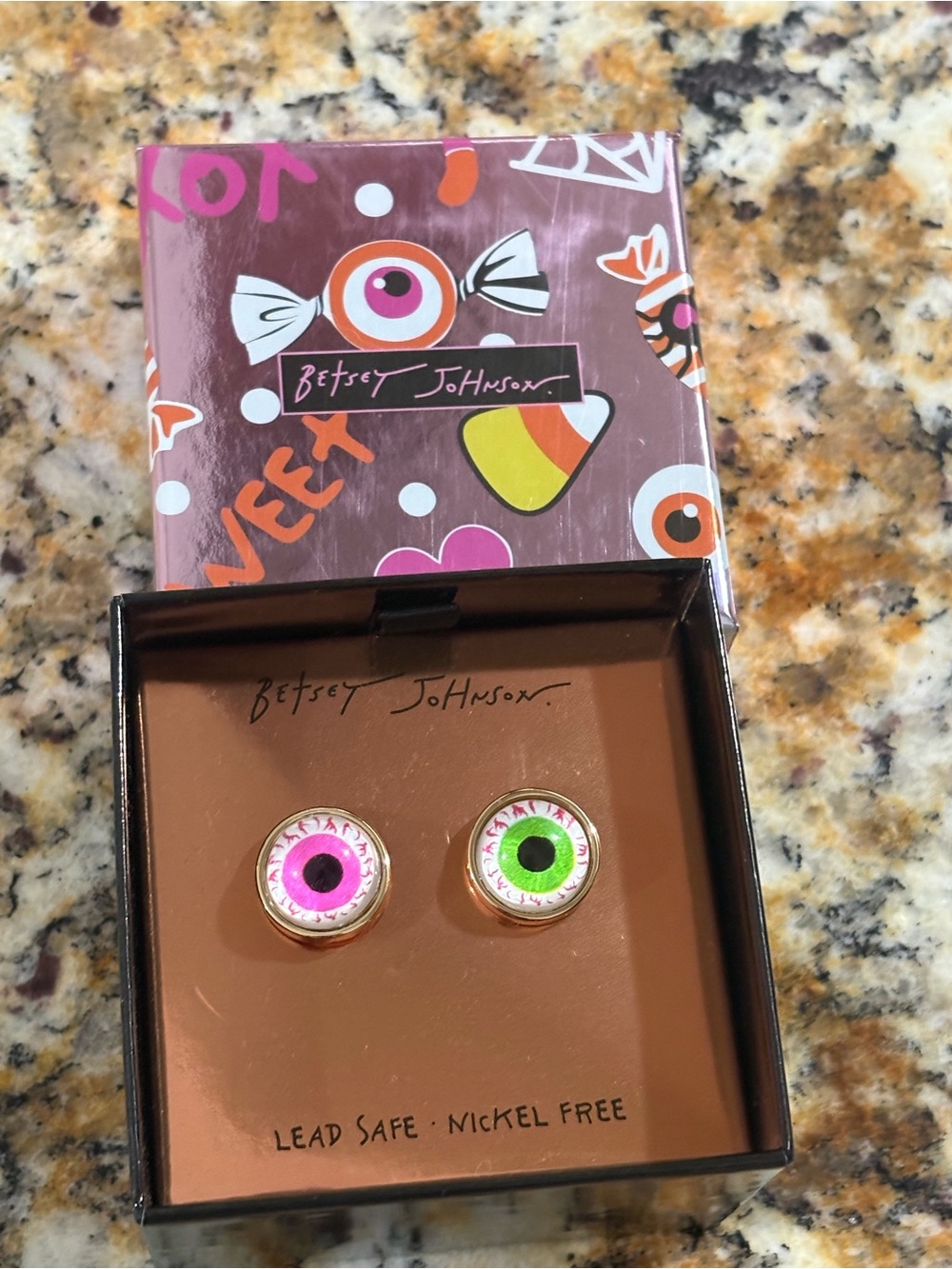 Betsey Johnson Halloween Eyeball Stud Earrings